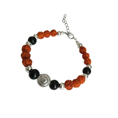 Stylish Black Quartz Rudraksha  Bracelet